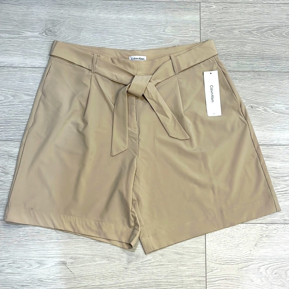 CALVIN KLEIN Suit Belted Business Casual Shorts—Size 14–